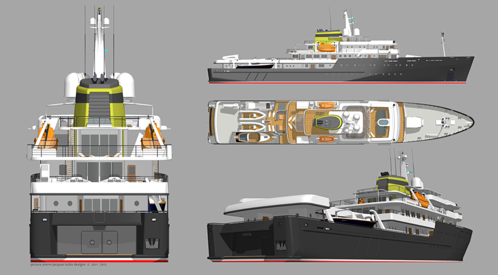 Preliminary 3d modelling views of m/v Yersin external studies