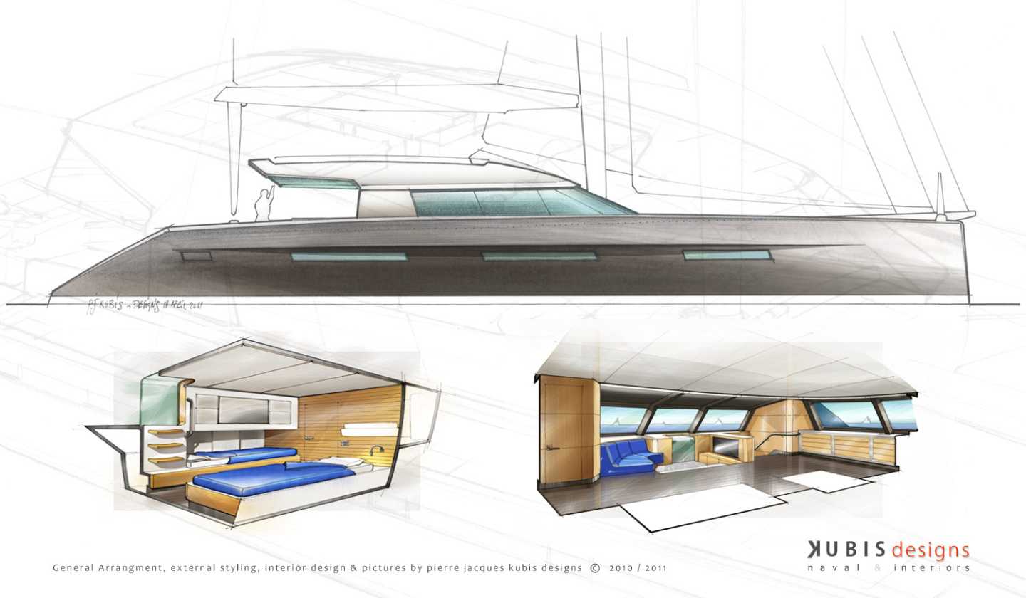 85' s/y Catamaran code named K 85 - general design studies